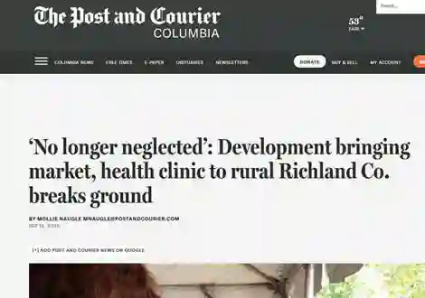 screenshot of the Post and Courier website