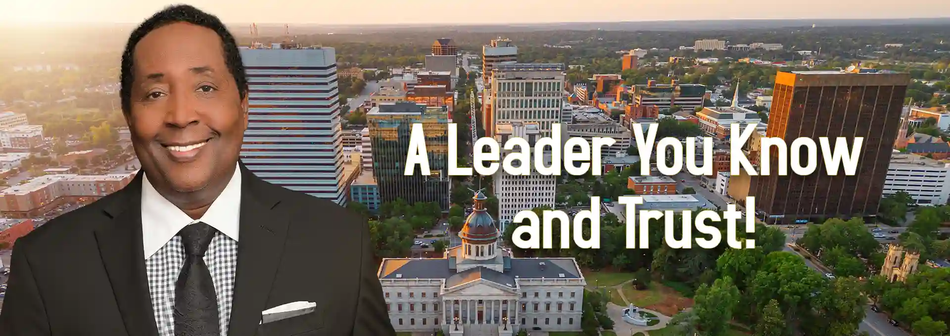 senator jackson with city of columbia in the background